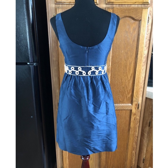 CCO SALE Vineyard Vines Silk Navy Blue Mini Dress - Picture 2 of 3